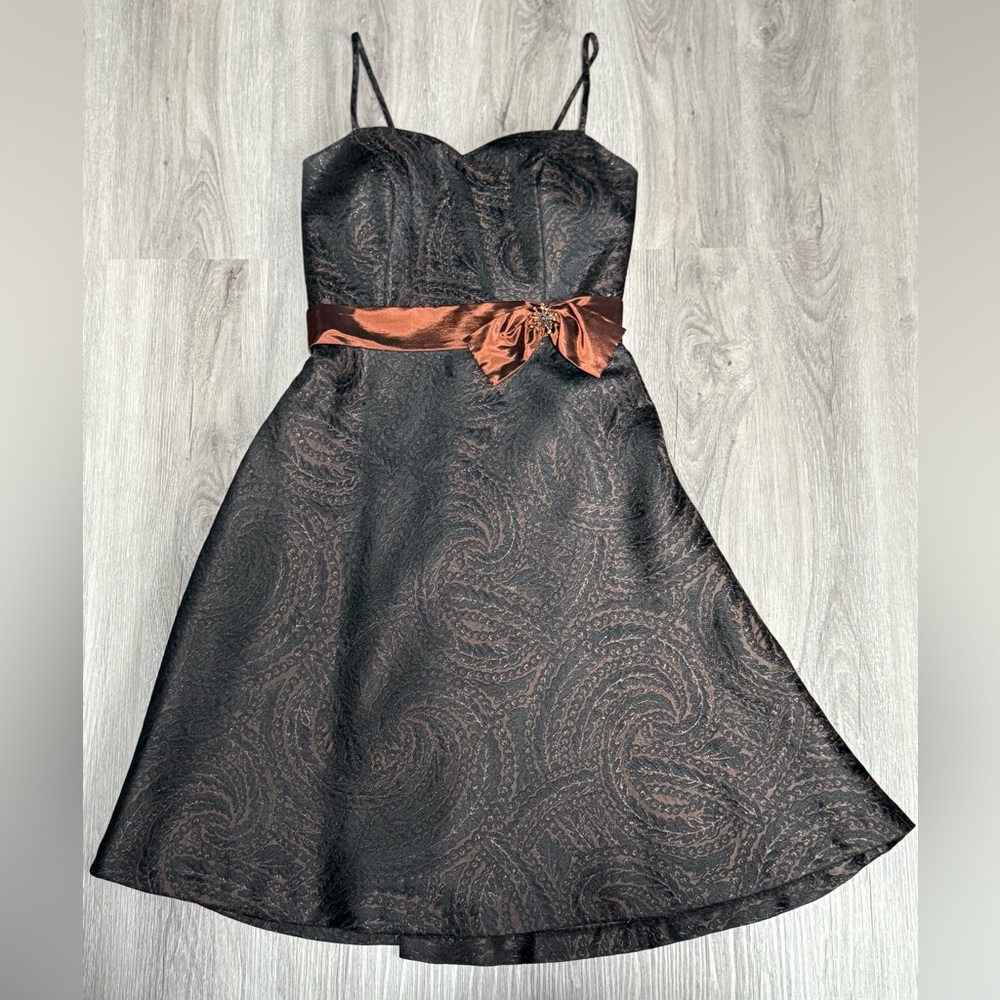 Elegant Black and Brown Dress
